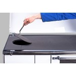 ALFA PLAM, sporák ALFA TERM 27 s výměníkem, 27 kW, levý, bílý