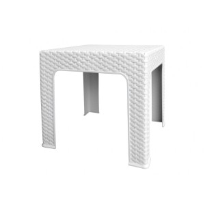 Mega Plast, plastový stůl BISTRO polyratan, rozměr 48 x 48 cm, bílý