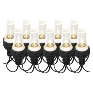 LED světelný řetěz – 10x párty žárovky, 4,5 m, venkovní i vnitřní, studená bílá