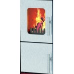 ALFA PLAM, sporák INOX 75, teplovzdušný 6 kW, pravý, černý