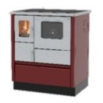 ALFA PLAM, sporák INOX 75, teplovzdušný 6 kW, pravý, červený