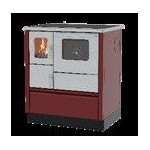 ALFA PLAM, sporák INOX 75, teplovzdušný 6 kW, pravý, červený